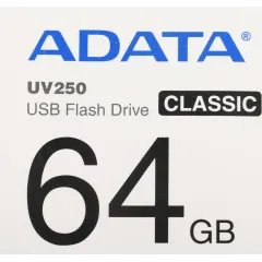 Флеш Диск A-Data 64Gb UV250 AUV250-64G-RBK USB2.0 серебристый