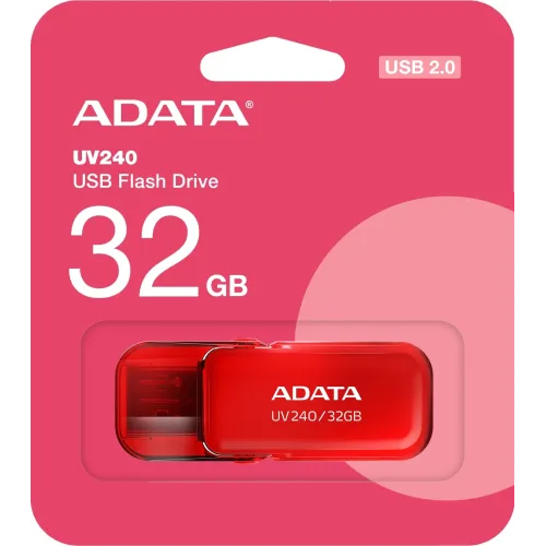 Флеш Диск A-Data 32Gb UV240 AUV240-32G-RRD USB2.0 красный