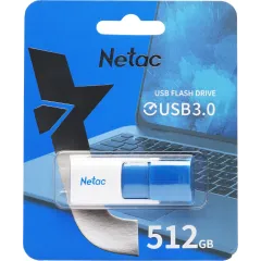 Флеш Диск Netac 512Gb U182 NT03U182N-512G-30BL USB3.0 синий/белый