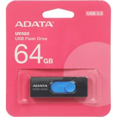 Флеш Диск A-Data 64Gb UV320 AUV320-64G-RBKBL USB3.2 черный