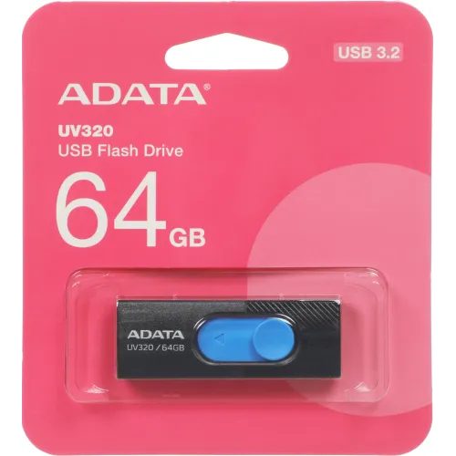 Флеш Диск A-Data 64Gb UV320 AUV320-64G-RBKBL USB3.2 черный