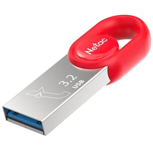 Флеш Диск Netac 64Gb UM2 NT03UM2N-064G-32RE USB3.2 серебристый/красный