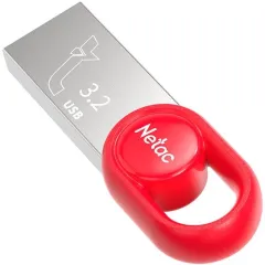 Флеш Диск Netac 64Gb UM2 NT03UM2N-064G-32RE USB3.2 серебристый/красный