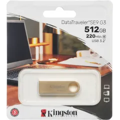 Флеш Диск Kingston 512GB DataTraveler SE9 DTSE9G3/512GB USB3.0 золотистый