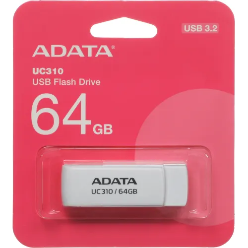 Флеш Диск A-Data 64GB UC310 UC310-64G-RWH USB3.2 белый