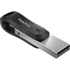 Флеш Диск Sandisk 64GB iXpand Go SDIX60N-064G-GN6NN USB3.0 черный/серебристый