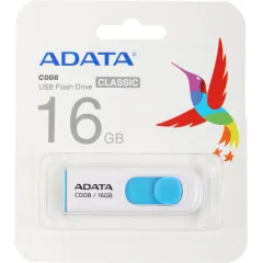Флеш Диск A-Data 16Gb Classic C008 AC008-16G-RWE USB2.0 белый/синий
