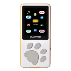 Плеер Hi-Fi Flash Digma S4 8Gb белый/оранжевый/1.8"/FM/microSDHC