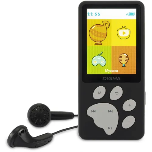 Плеер Hi-Fi Flash Digma S5 8Gb черный/серый/2.4"/FM/microSD/microSDHC