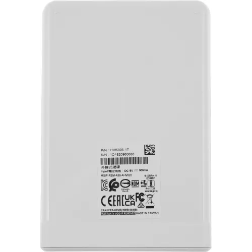 Жесткий диск A-Data USB3.1 1TB AHV620S-1TU31-CWH HV620S 2.5" белый