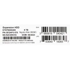 Жесткий диск Seagate USB3.0 8TB STKP8000400 Expansion 3.5" черный