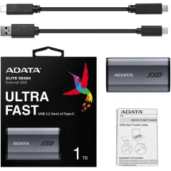 Накопитель SSD A-Data USB-C 1Tb AELI-SE880-1TCGY SE880 2.5" серый