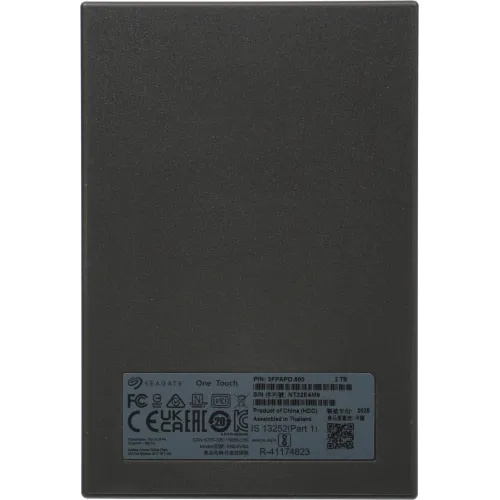 Жесткий диск Seagate USB3.0 2TB STKY2000400 One Touch 2.5" черный
