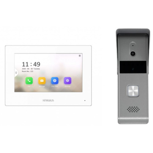 Видеодомофон HiWatch DS-D100HKWF белый
