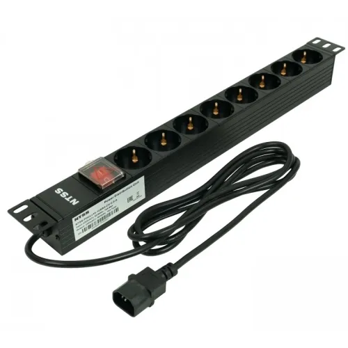 Блок распределения питания NTSS NTSS-PDU-DA1017 гор.размещ. 8xSchuko базовые 10A C14 2м