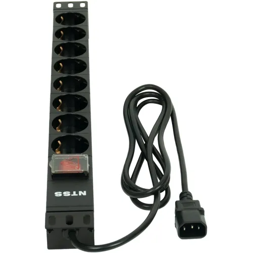 Блок распределения питания NTSS NTSS-PDU-DA1017 гор.размещ. 8xSchuko базовые 10A C14 2м