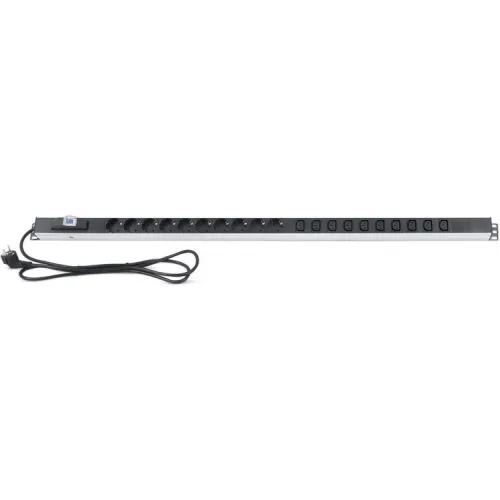 Блок распределения питания Rexant 04-0202-2 верт.размещ. 10xSchuko 10xC13 базовые 16A Schuko 2м