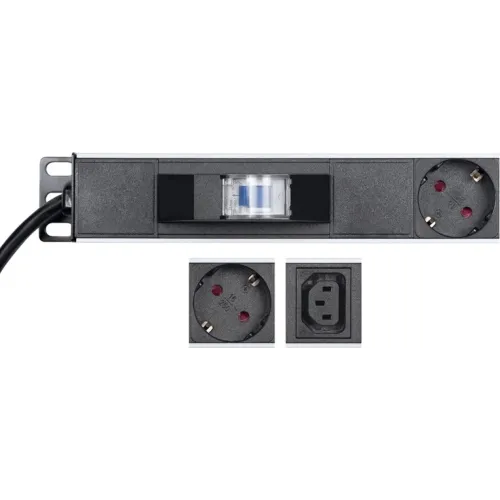 Блок распределения питания Rexant 04-0202-2 верт.размещ. 10xSchuko 10xC13 базовые 16A Schuko 2м