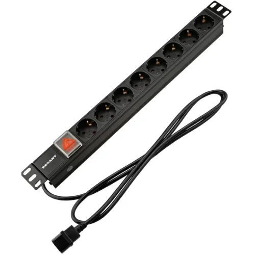 Блок распределения питания Rexant 04-0302-1 гор.размещ. 8xSchuko базовые 10A C14 2м