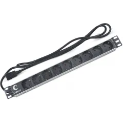 Блок распределения питания Cabeus PDU-9P-2IEC гор.размещ. 9xSchuko 10A C14 2м