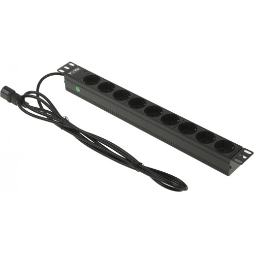 Блок распределения питания Lanmaster TWT-PDU19-10A9P4-3.0 гор.размещ. 9xSchuko базовые 10A C14 3м