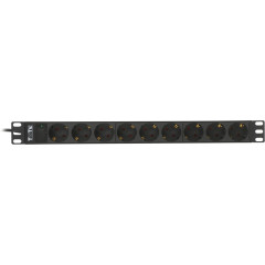 Блок распределения питания Lanmaster TWT-PDU19-10A9P4-3.0 гор.размещ. 9xSchuko базовые 10A C14 3м