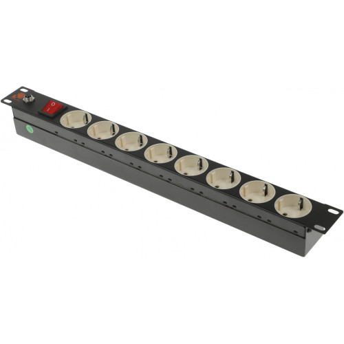 Блок распределения питания Lanmaster LAN-EP19-8P/S-1.8M гор.размещ. 8xSchuko базовые 10A Schuko 1.8м