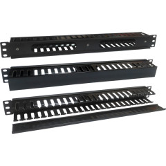 Кабельный органайзер Горизонтальный Lanmaster TWT-ORG1U/24-CVP гребенка 1U шир.:19" глуб.:50мм