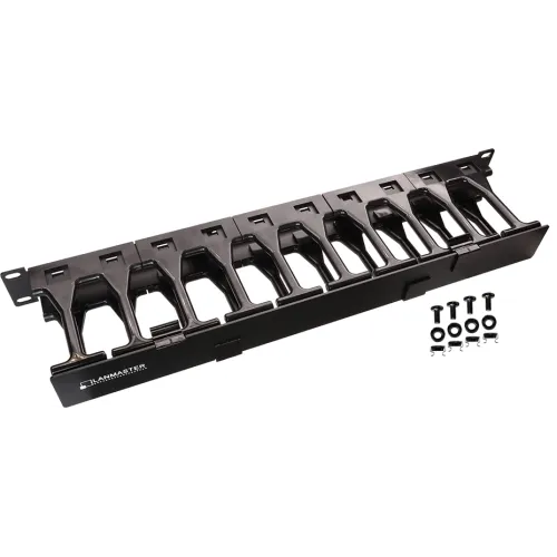 Кабельный органайзер горизонтальный Lanmaster LAN-ORG-PF/S-2U односторонний пальцы 2U шир.:19"