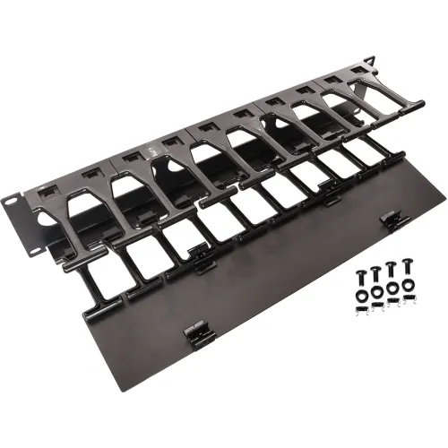 Кабельный органайзер горизонтальный Lanmaster LAN-ORG-PF/S-2U односторонний пальцы 2U шир.:19"