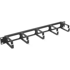 Кабельный органайзер горизонтальный Cabeus JB08-1U-BK кольца 1U шир.:19" глуб.:100мм