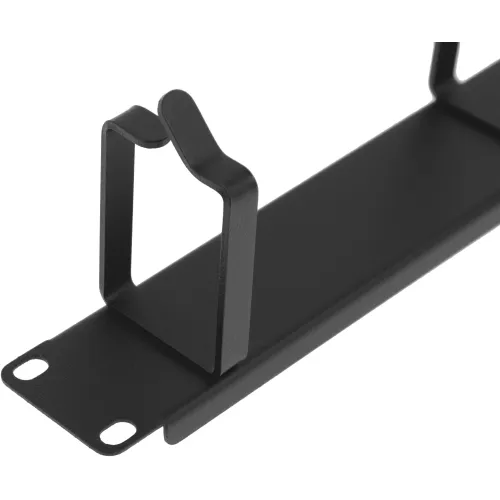 Кабельный органайзер горизонтальный ЦМО ГКО-4.62-9005 односторонний кольца 1U шир.:19" глуб.:85мм