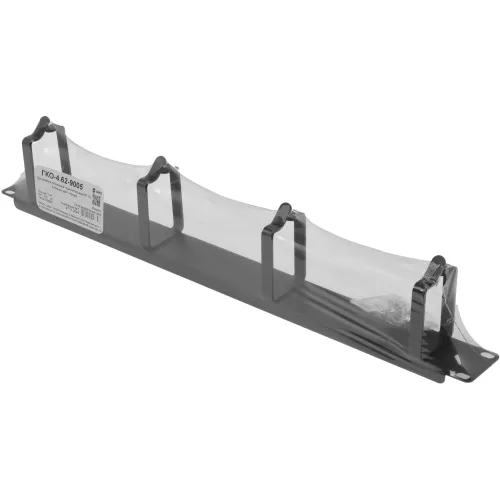 Кабельный органайзер горизонтальный ЦМО ГКО-4.62-9005 односторонний кольца 1U шир.:19" глуб.:85мм