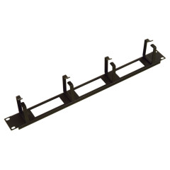 Кабельный органайзер горизонтальный ЦМО ГКО-О-4.62-9005 односторонний кольца 1U шир.:19" глуб.:85мм