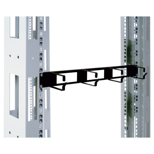Кабельный органайзер горизонтальный ЦМО ГКО-О-4.62-9005 односторонний кольца 1U шир.:19" глуб.:85мм