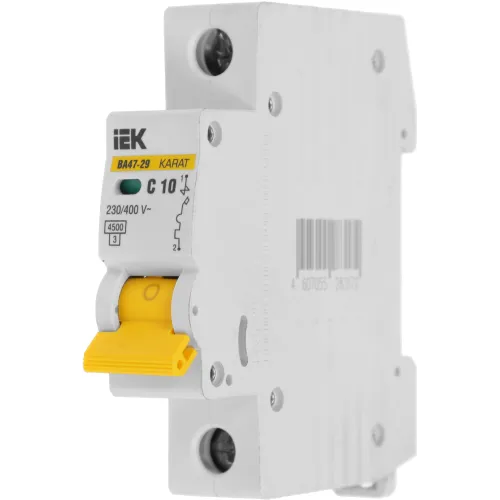 Выключатель автоматический IEK MVA20-1-010-C ВА47-29 10A тип C 4.5kA 1П 230/400В 1мод белый (упак.:1шт)