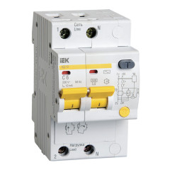 Выключатель автом. дифф. тока IEK MAD10-2-006-C-010 АД12 6A тип C 4.5kA 10мА AC 2П 230В 3мод белый (упак.:1шт)