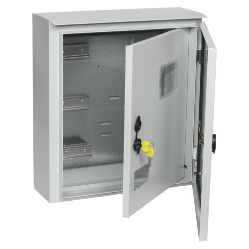 Щит распределительный IEK MKM51-N-09-54 TITAN ЩУ 3/1-1 У1 IP66 навесной 400мм 150мм 445мм 12мод. металл IP66 серый с возможностью установки счетчика (упак.:1шт)