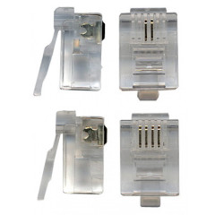 Коннектор Lanmaster (TWT-PL12-6P4C/100) UTP кат.3 RJ12 прозрачный (упак.:100шт)