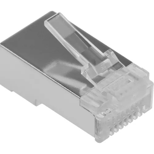 Коннектор Lanmaster (TWT-PL45/S-8P8C) FTP кат.5E RJ45 серебристый (упак.:100шт)
