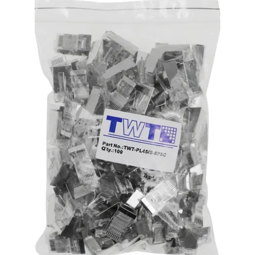 Коннектор Lanmaster (TWT-PL45/S-8P8C) FTP кат.5E RJ45 серебристый (упак.:100шт)