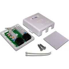 Розетка Lanmaster TWT-SM2-4545/6-WH настен.RJ45 2 кат.6 UTP бел.