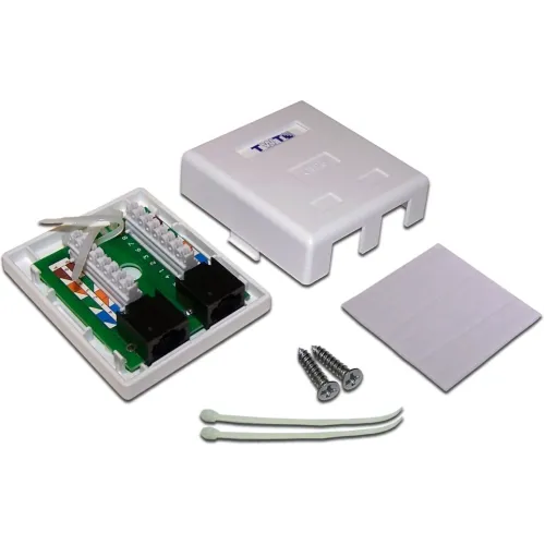 Розетка Lanmaster TWT-SM2-4545/6-WH настен.RJ45 2 кат.6 UTP бел.