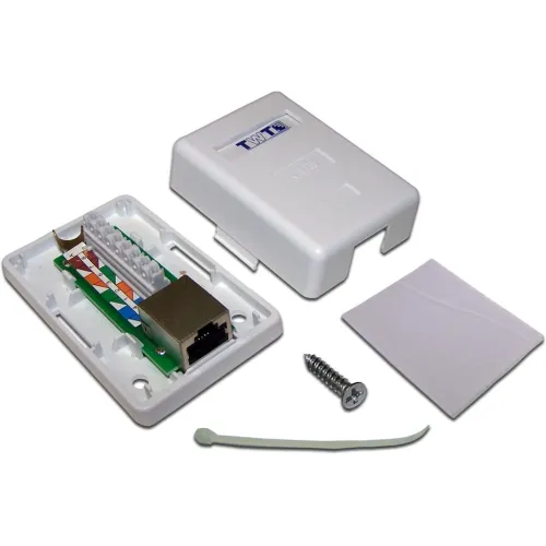 Розетка Lanmaster TWT-SM1-45/S6-WH настен.RJ45 1 кат.6 STP бел.