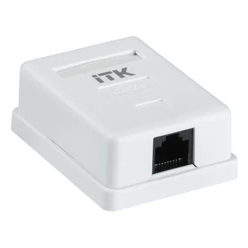 Розетка ITK CS2-1C5EU-12 настен.RJ45 1 кат.5E UTP бел.
