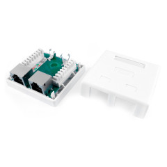 Розетка Hyperline SB1-2-8P8C-C6-SH-WHRJ45 2 кат.6 FTP бел. (упак.:1шт)