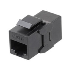 Адаптер Hyperline CA2-KJ-C6-BK проходн.RJ45 кат.6 UTP черн. (упак.:1шт)