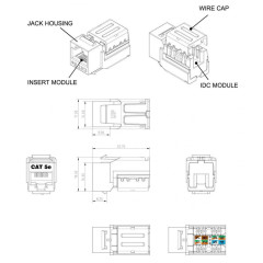 Модуль Hyperline KJNE-8P8C-C5E-90-GN информ. KeystoneRJ45 кат.5E зел. (упак.:1шт)