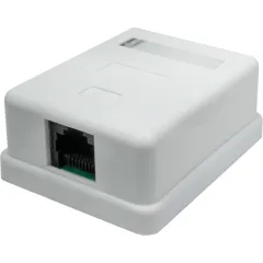 Розетка Suprlan 10-0307-1 наклад.RJ45 1 кат.5E UTP бел.