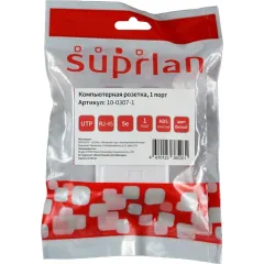 Розетка Suprlan 10-0307-1 наклад.RJ45 1 кат.5E UTP бел.